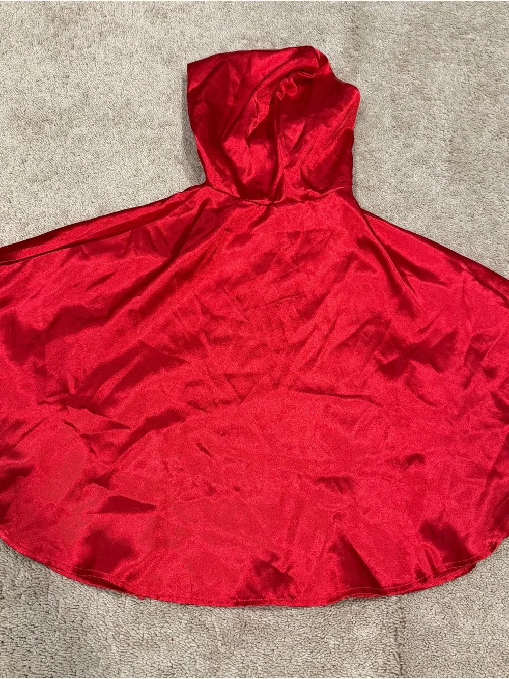 GIRLS RED CAPE COSTUME AGES 7-12 ACCESSORY RED RIDING HOOD